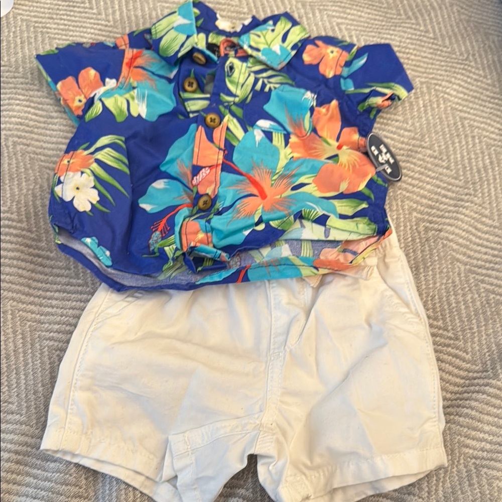 Tropical Floral Shirt and Shorts Set